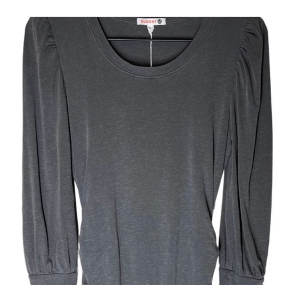 NWT Sundry Slub Mini Dress Size 1 (Small) Pigment Charcoal Gray - Picture 5 of 9